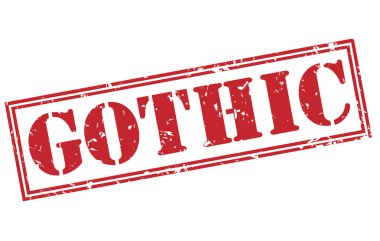 Beyaz arka plan üzerinde izole Gotik kırmızı pul