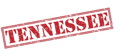 Beyaz arka plan üzerinde izole tennessee kırmızı pul