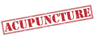 Beyaz arka plan üzerinde izole akupunktur kırmızı pul