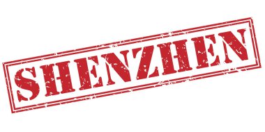 Beyaz arka plan üzerinde izole shenzhen kırmızı pul