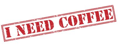 beyaz zemin üzerine kırmızı pul izole kahveye ihtiyacım