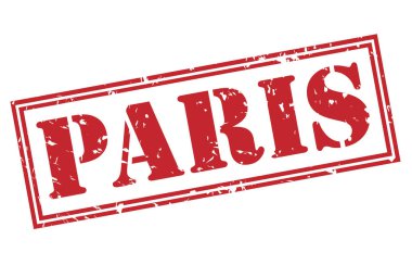 Beyaz arka plan üzerinde izole Paris kırmızı pul
