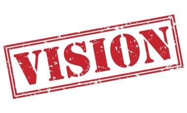 Beyaz arka plan üzerinde izole vizyon kırmızı pul