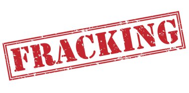 Beyaz arka plan üzerinde izole fracking kırmızı pul