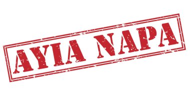 Beyaz arka plan üzerinde izole ayia napa kırmızı pul