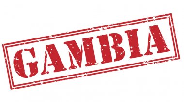 Beyaz arka plan üzerinde izole Gambiya kırmızı pul