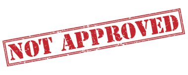 Beyaz arka plan üzerinde izole kırmızı pul onaylanmamış