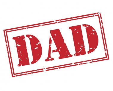 Beyaz arka plan üzerinde izole Baba kırmızı pul