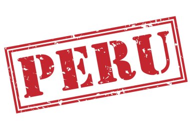 Beyaz arka plan üzerinde izole Peru kırmızı pul