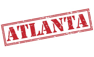 Beyaz arka plan üzerinde izole Atlanta kırmızı pul