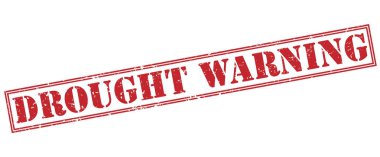 Beyaz arka plan üzerinde izole kuraklık uyarısı kırmızı pul