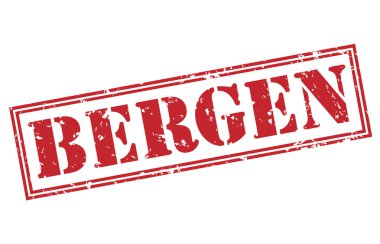 Beyaz arka plan üzerinde izole bergen kırmızı pul