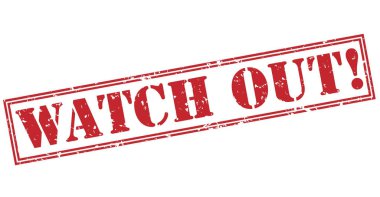 dikkat et! Beyaz arka plan üzerinde izole kırmızı pul