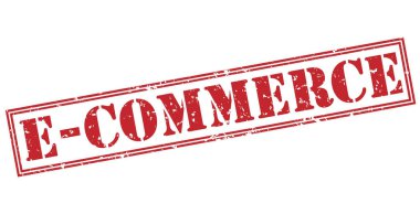 e-ticaret beyaz arka plan üzerinde izole kırmızı pul