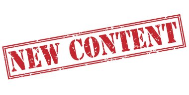 yeni içerik kırmızı damga beyaz arka plan üzerinde izole