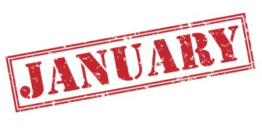 Beyaz arka plan üzerinde izole Ocak kırmızı pul