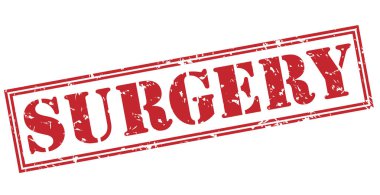 Beyaz arka plan üzerinde izole kırmızı cerrahisi damgası