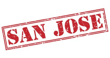 Beyaz arka plan üzerinde izole san jose kırmızı pul