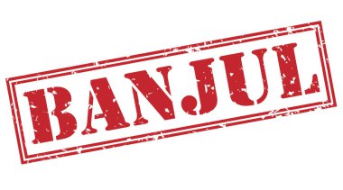 Beyaz arka plan üzerinde izole banjul kırmızı pul