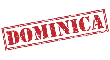 Beyaz arka plan üzerinde izole Dominika kırmızı pul