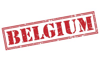 Beyaz arka plan üzerinde izole Belçika kırmızı pul