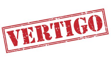 Beyaz arka plan üzerinde izole vertigo kırmızı pul