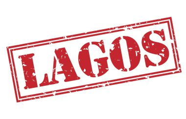 Beyaz arka plan üzerinde izole lagos kırmızı pul