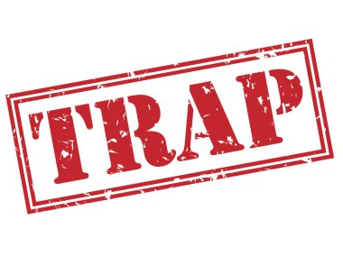 Beyaz arka plan üzerinde izole kırmızı pul tuzak