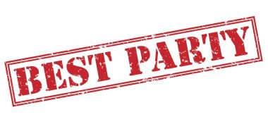 Beyaz arka plan üzerinde izole en iyi parti kırmızı pul