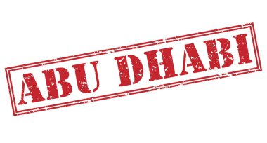 Beyaz arka plan üzerinde izole abu Dabi kırmızı pul