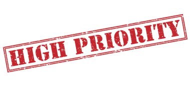 Beyaz arka plan üzerinde izole yüksek öncelikli kırmızı pul