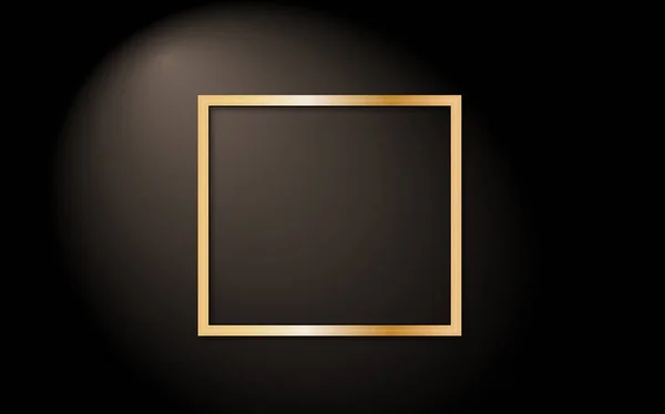 black abstract background with gold square in full frame