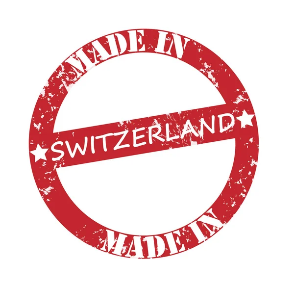 Szwajcaria Białym Tle Kolorowe Pieczęć — Zdjęcie stockowe