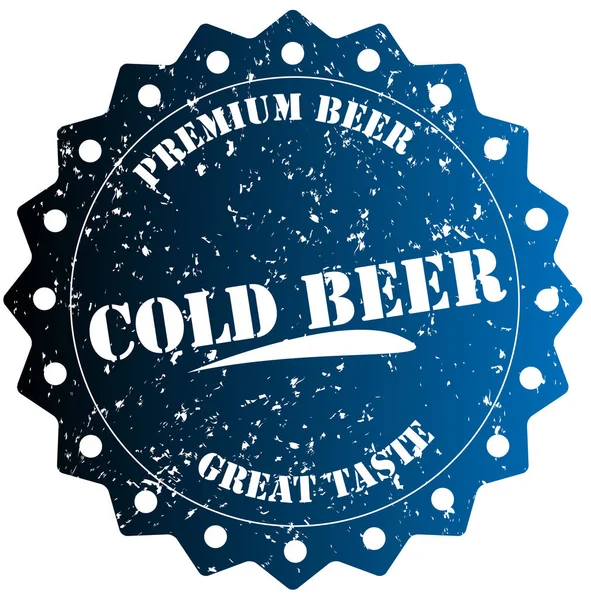 Cold Beer Colorful Stamp White Background — Stock Photo, Image