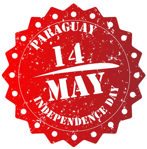 Παραγουάη Ημέρα Ανεξαρτησίας Σφραγίδα Λευκό Φόντο — Φωτογραφία Αρχείου