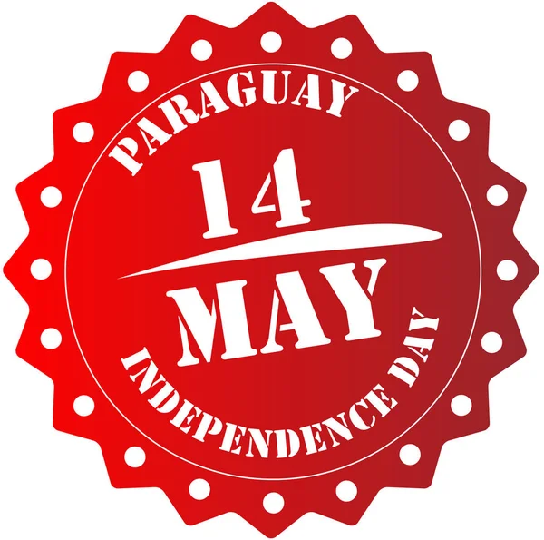 paraguay independence day stamp on white background