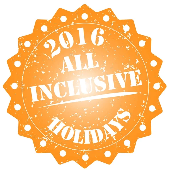 All Inclusive Vakantie 2016 Stempel Witte Achtergrond — Stockfoto