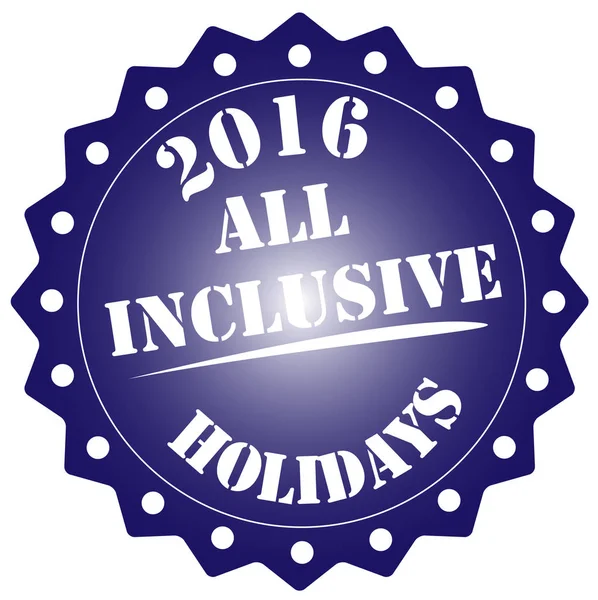 All Inclusive Vakantie 2016 Stempel Witte Achtergrond — Stockfoto