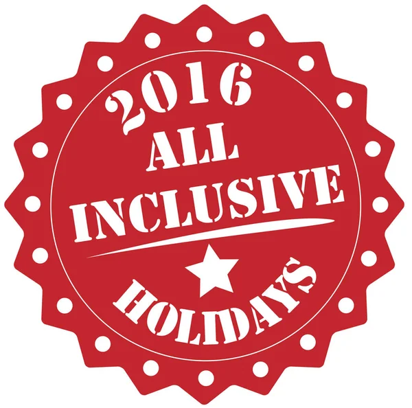 All Inclusive Vakantie 2016 Stempel Witte Achtergrond — Stockfoto