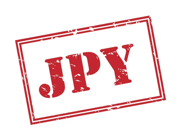 Jpy Timbro Rosso Isolato Sfondo Bianco — Foto Stock