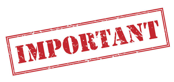 important red stamp isolated on white background