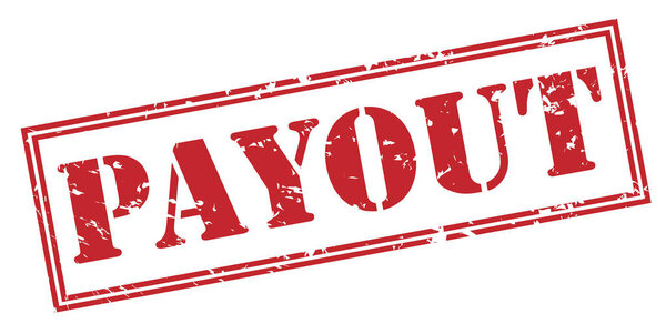 payout red stamp isolated on white background