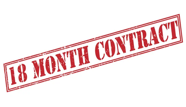 18 month contract red stamp on white background