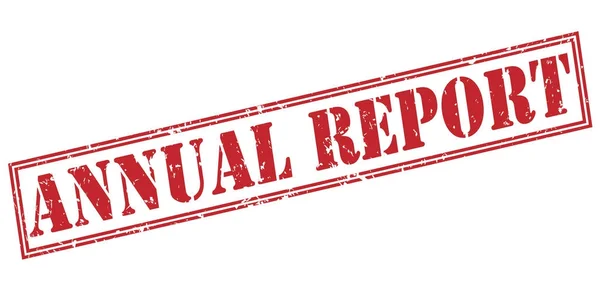 Relazione Annuale Timbro Rosso Sfondo Bianco — Foto Stock