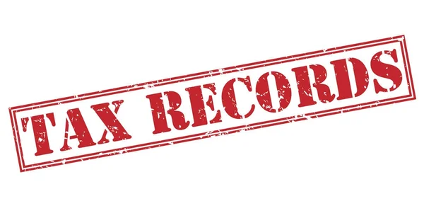 Record Fiscali Timbro Rosso Sfondo Bianco — Foto Stock