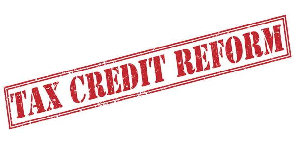 Beyaz Arka Plan Üzerinde Izole Vergi Kredi Reformu Kırmızı Pul — Stok fotoğraf