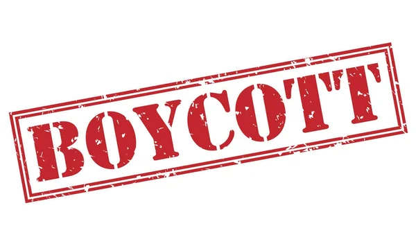 Boycott Red Stamp Isolated White Background — Stock Photo, Image