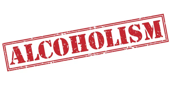 Alkoholism Röd Stämpel Isolerad Vit Bakgrund — Stockfoto