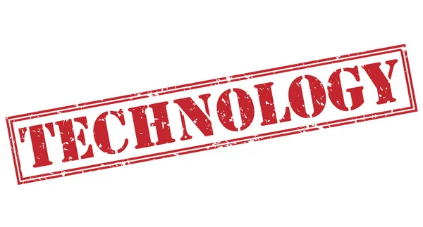 Technologie Rode Stempel Geïsoleerd Witte Achtergrond — Stockfoto