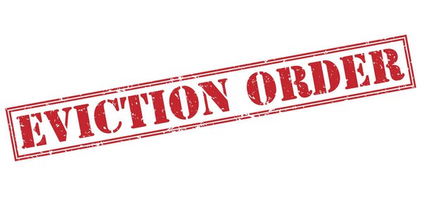 eviction order red stamp isolated on white background